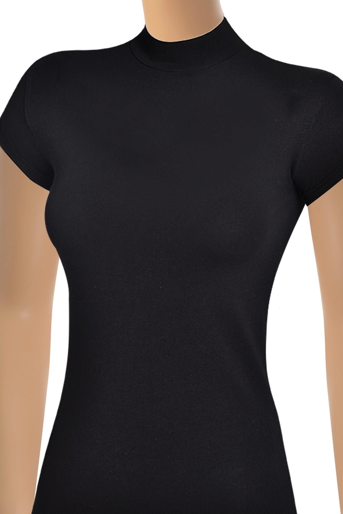 Öts Kadın T-Shirt Yarım Balıkçı Yaka Yarım Kol (%96 Pamuk - %4 Elastan)