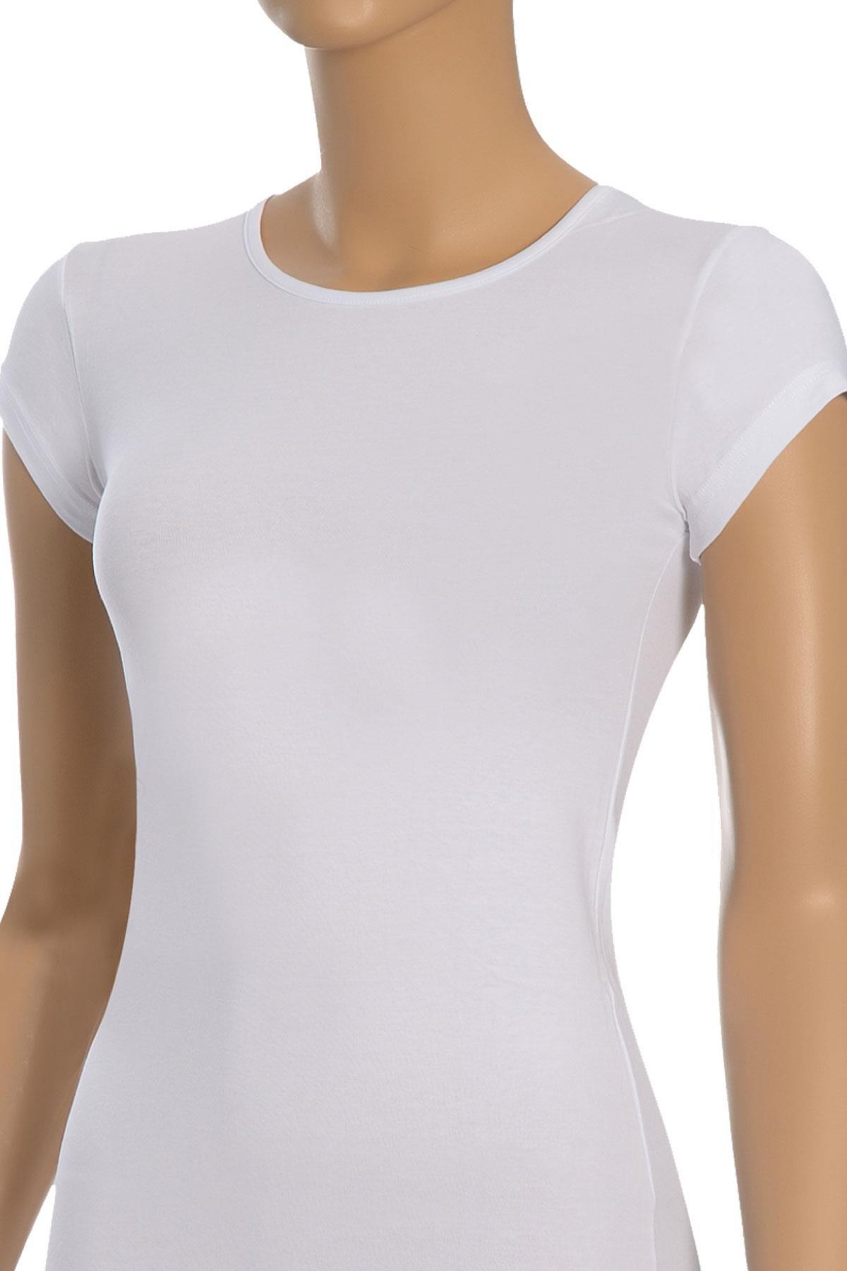 Öts Kadın T-Shirt Yarım Kollu (%96 Pamuk - %4 Elastan)