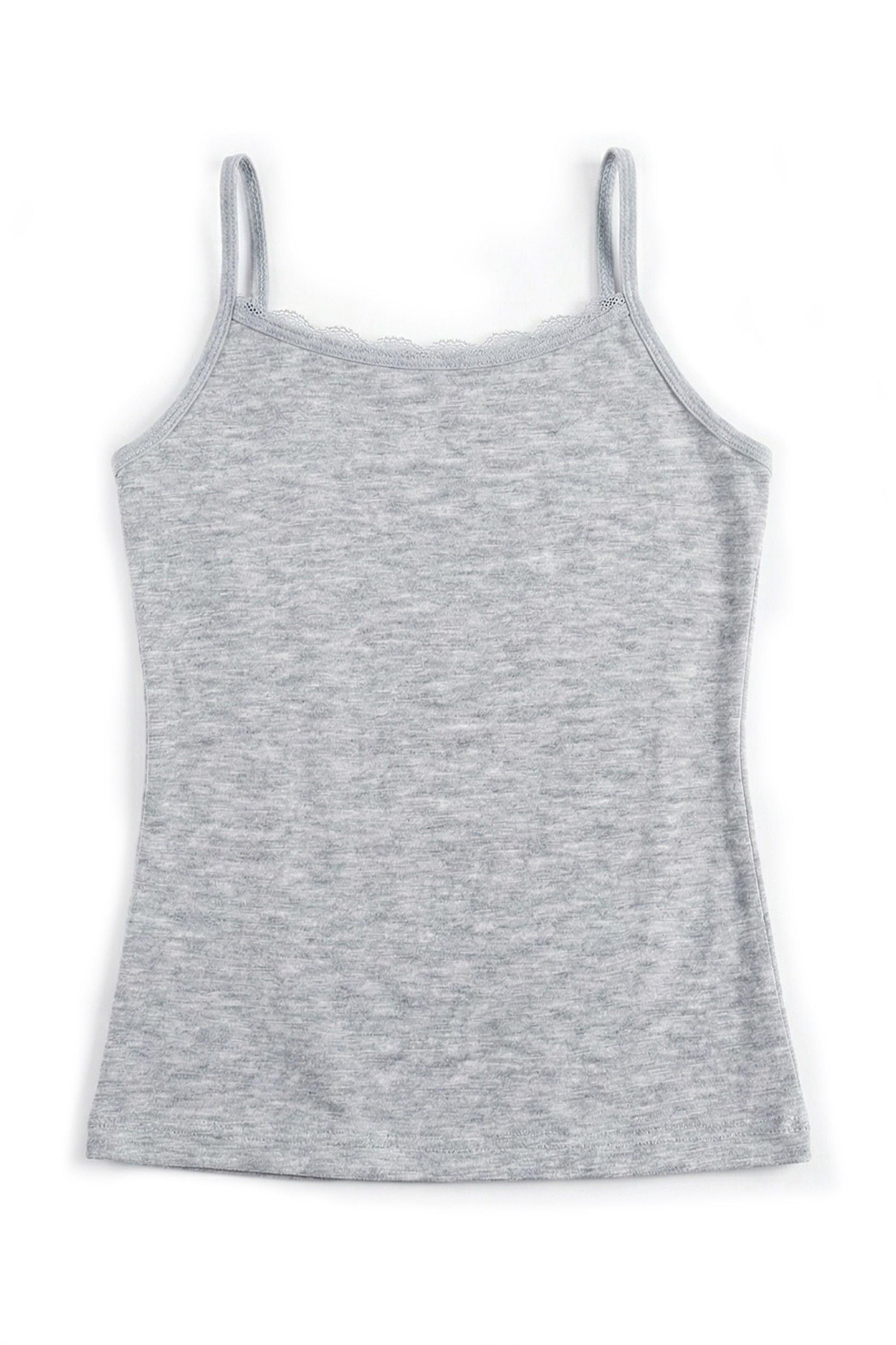 Öts Kız Çocuk Atlet Ribana İp Askılı Dantel Detaylı (%96 Pamuk - %4 Elastan)