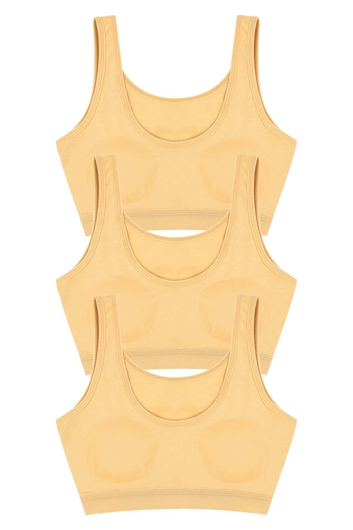 Öts Kız Çocuk Büstiyer 3'lü Kalın Askılı Pedli (%96 Pamuk - %4 Elastan)