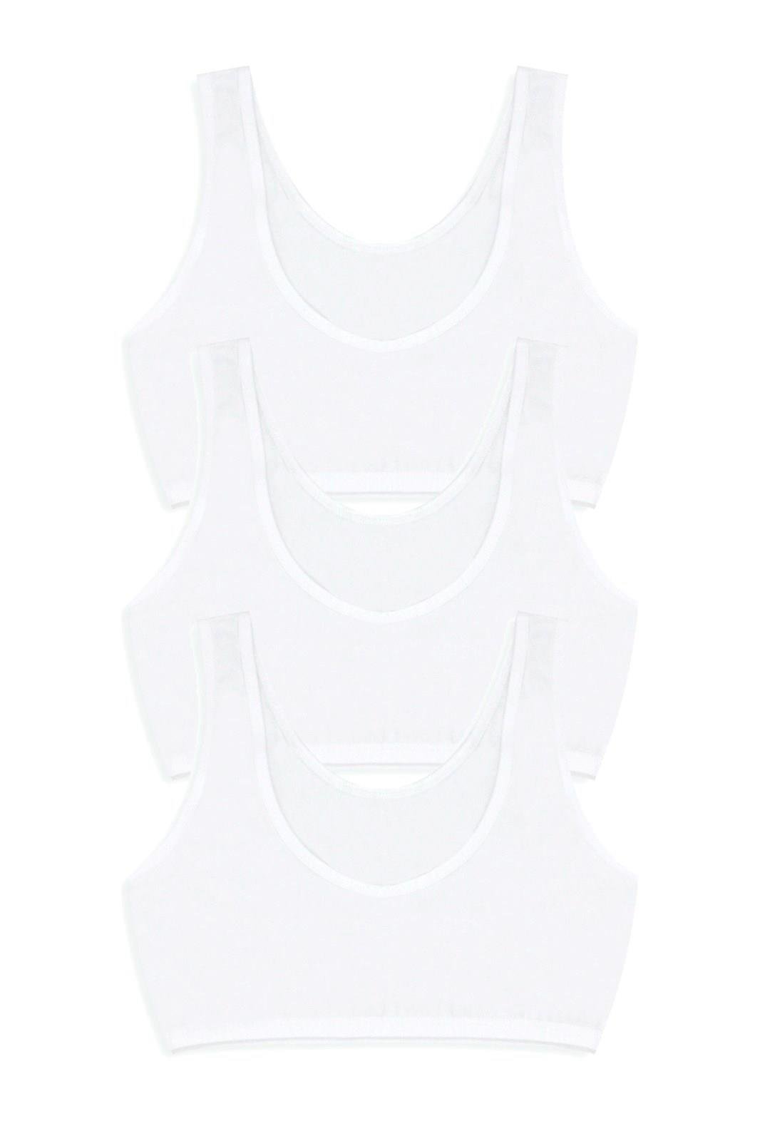 Öts Kız Çocuk Büstiyer 3'lü Kalın Askılı Pedsiz (%96 Pamuk - %4 Elastan)