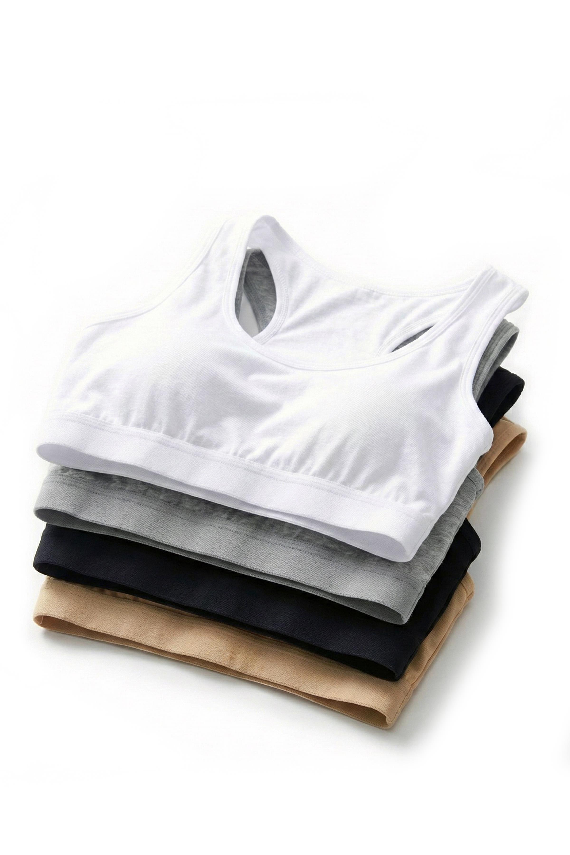 Öts Kız Çocuk Büstiyer 3'lü Kalın Askılı, Sporcu Kesim, Pedli (%96 Pamuk - %4 Elastan)