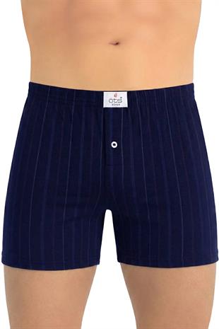 Öts Erkek Boxer Çizgili, Düğmeli (%100 Pamuk)