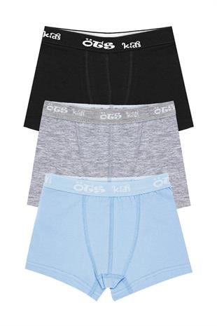 Öts Erkek Çocuk Boxer 3'lü (%96 Pamuk - %4 Elastan)