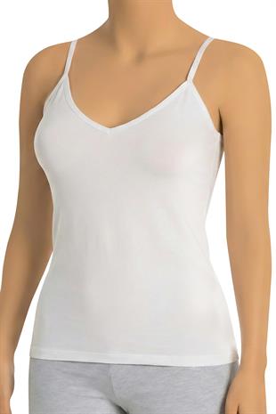 Öts Kadın Atlet İp Askılı V Yaka (%96 Pamuk - %4 Elastan)