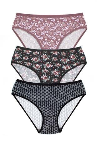 Öts Kadın Külot 3'lü Paket, Bikini, Normal Bel Külot (%96 Pamuk - %4 Elastan)