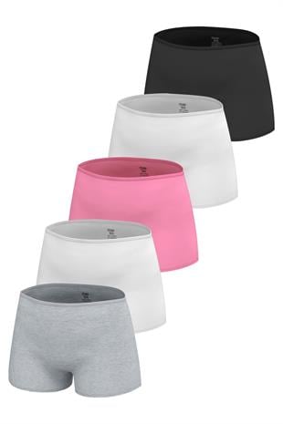 Öts Premium 5’li Kız Çocuk Boxer - Hediye Kutulu, Pamuklu Kumaş, Esnek, Etiketsiz, İnce Lastik Tayt