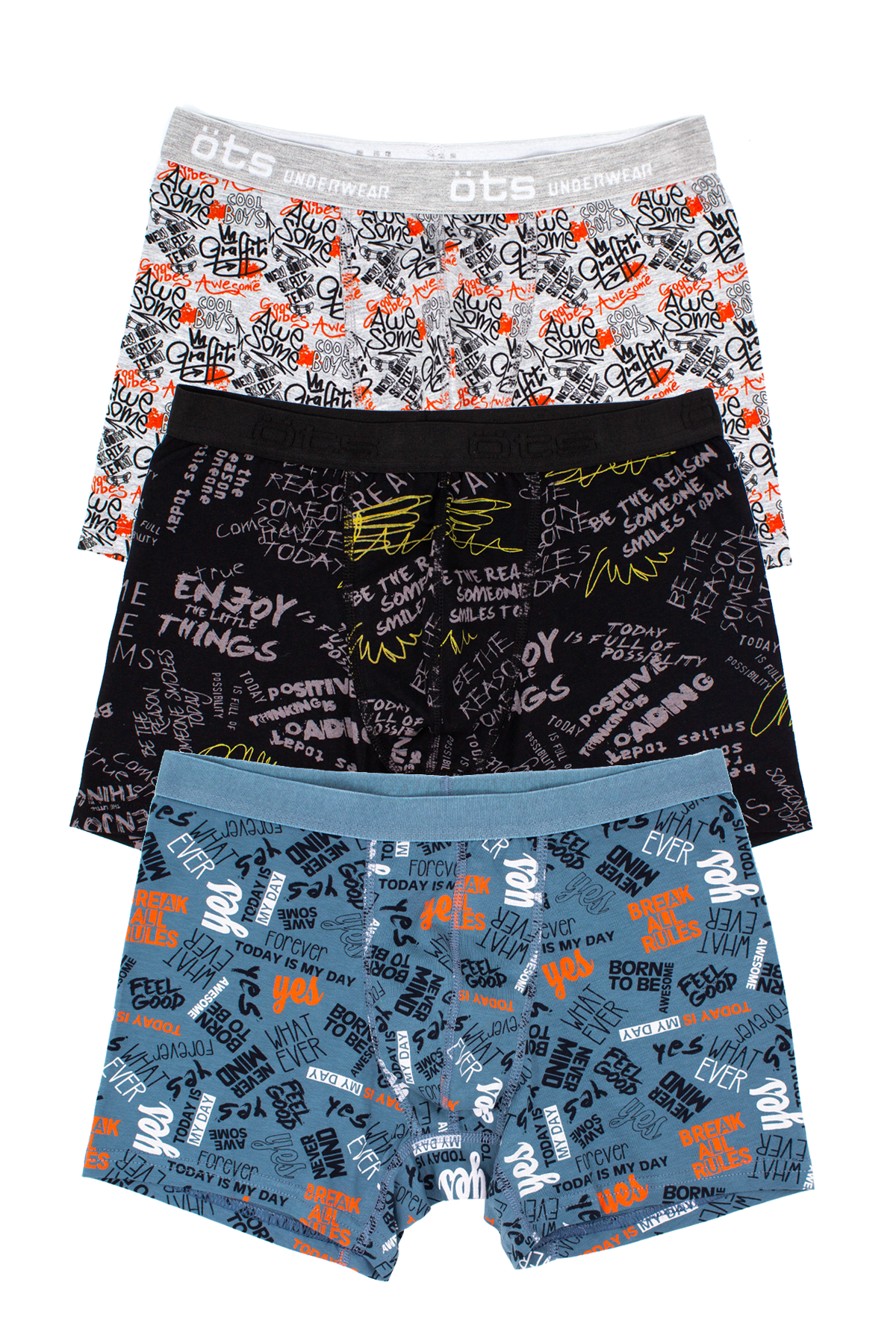 Erkek Çocuk 3'lü Baskılı Boxer Likralı (%96 Pamuk)