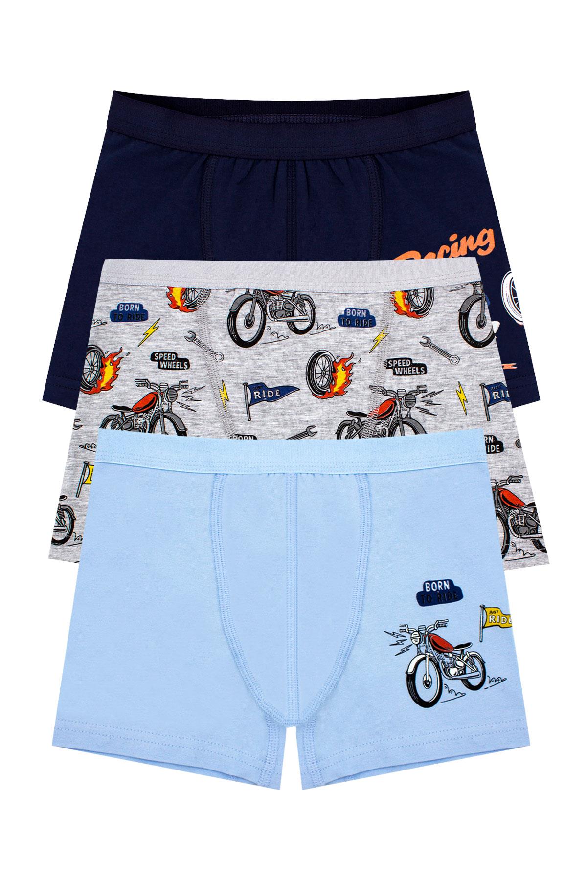 Erkek Çocuk Boxer Likralı Motor Serisi (%96 Pamuk)