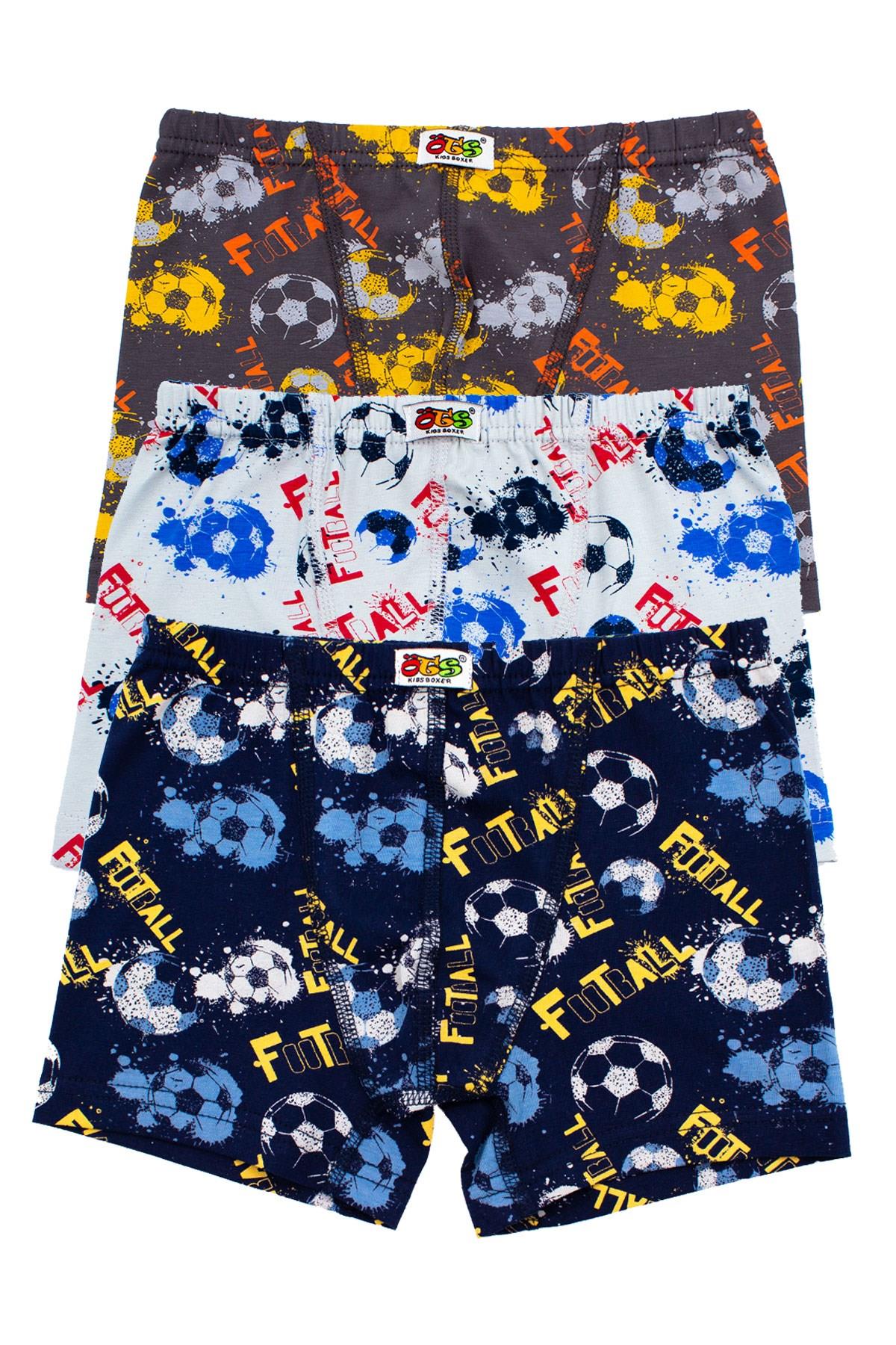 Öts Erkek Çocuk Boxer 3'lü Baskılı (%96 Pamuk - %4 Elastan)