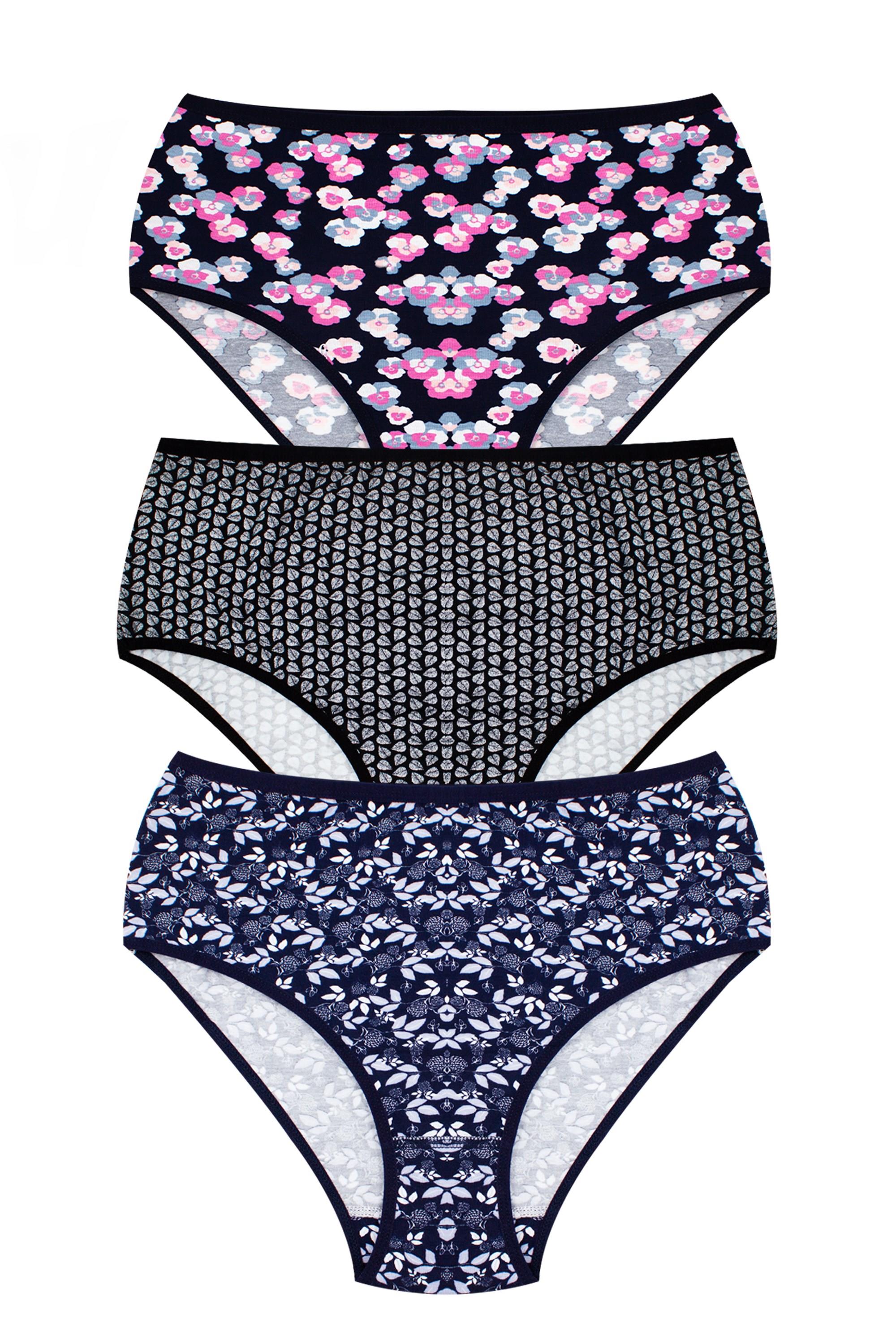 Öts Kadın Külot 3'lü Paket, Bato, Yüksek Bel Külot, High Cut (%96 Pamuk - %4 Elastan)