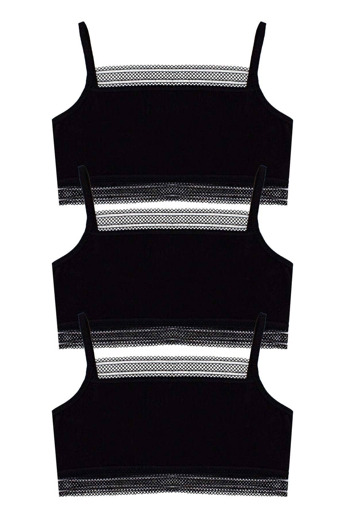 Öts Kız Çocuk Büstiyer 3'lü Pedsiz (%96 Pamuk - %4 Elastan)