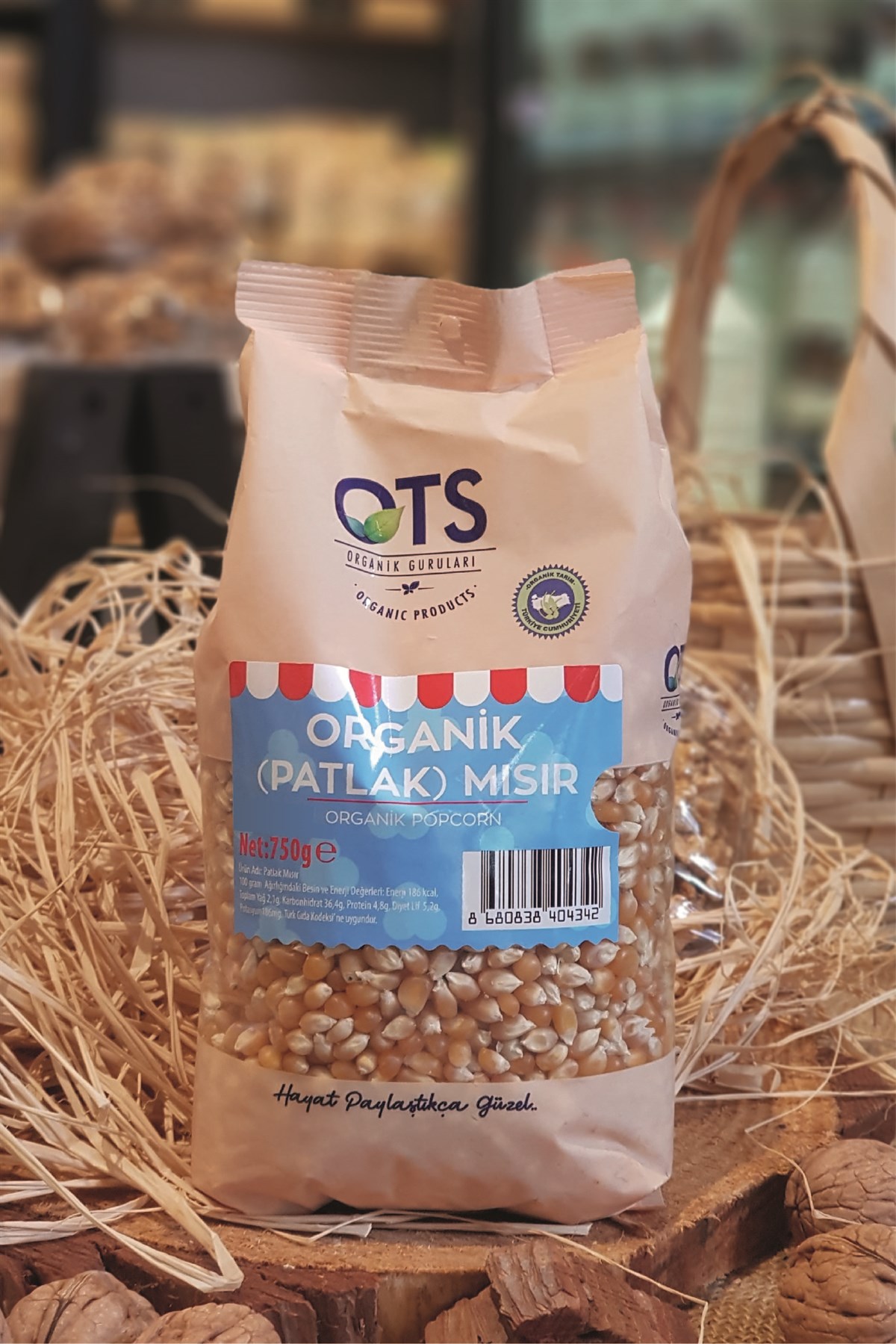 Organik Patlak Mısır Ots 750Gr