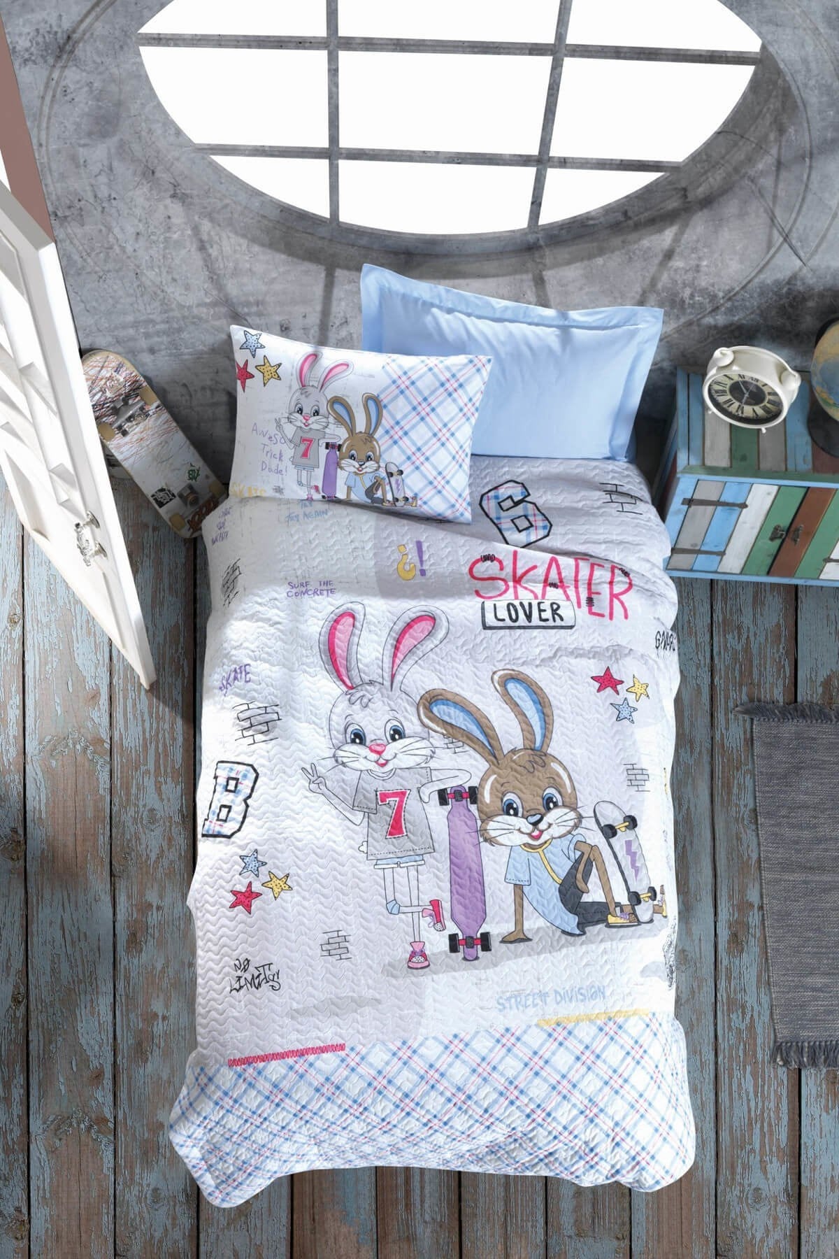 COTTON BOX NEVRESİM TAKIMI JUNİOR T.K.SKATE MAVİ 