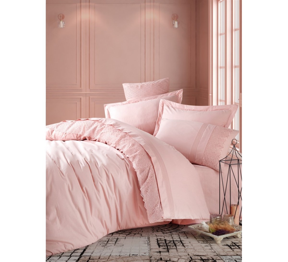 COTTON BOX NEVRESİM TAKIMI RANFORCE BRODE Ç.K.ELBA PUDRA
