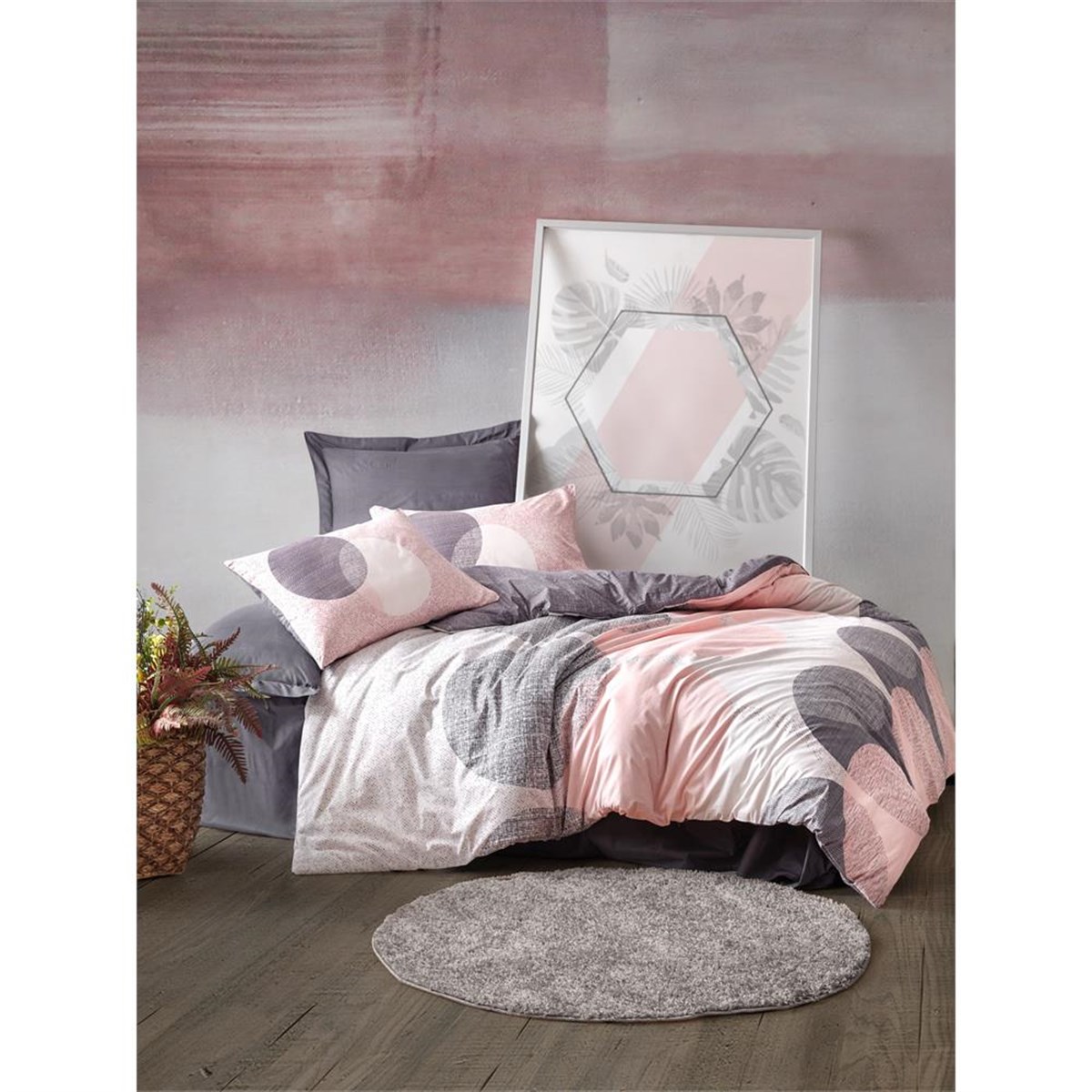 COTTON BOX NEVRESİM TAKIMI RANFORCE Ç.K.LERON GRI