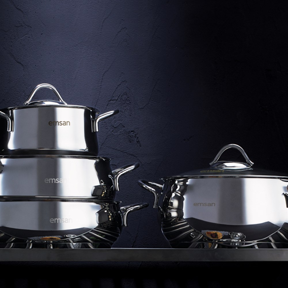 EMSAN TENCERE SETİ 8 PARÇA CEMRE 