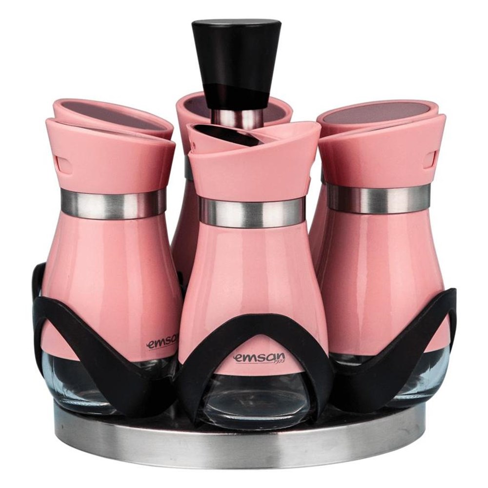 EMSAN VERNA 7 PARÇA BAHARAT SETİ PEMBE 