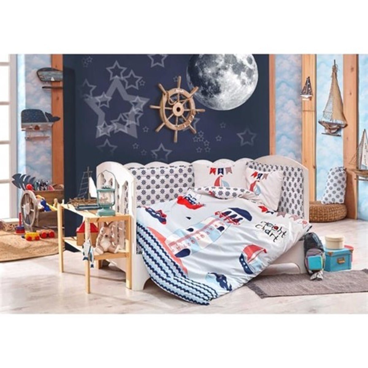 HOBBY BEBEK NEVRESİM TAKIMI SAİLOR MAVİ