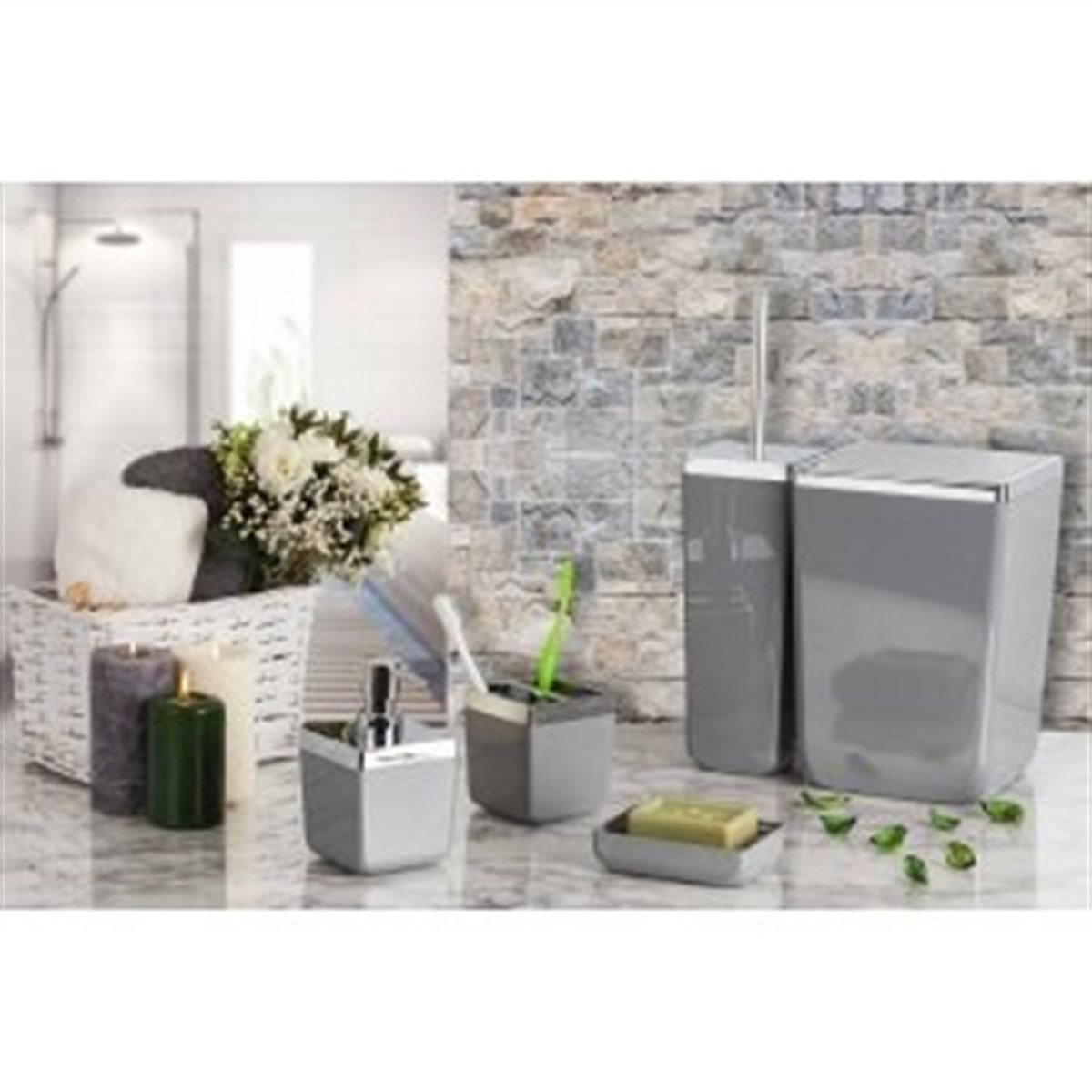 PRİMANOVA TOSKANA BANYO SETİ GRİ M-SAS01-07 