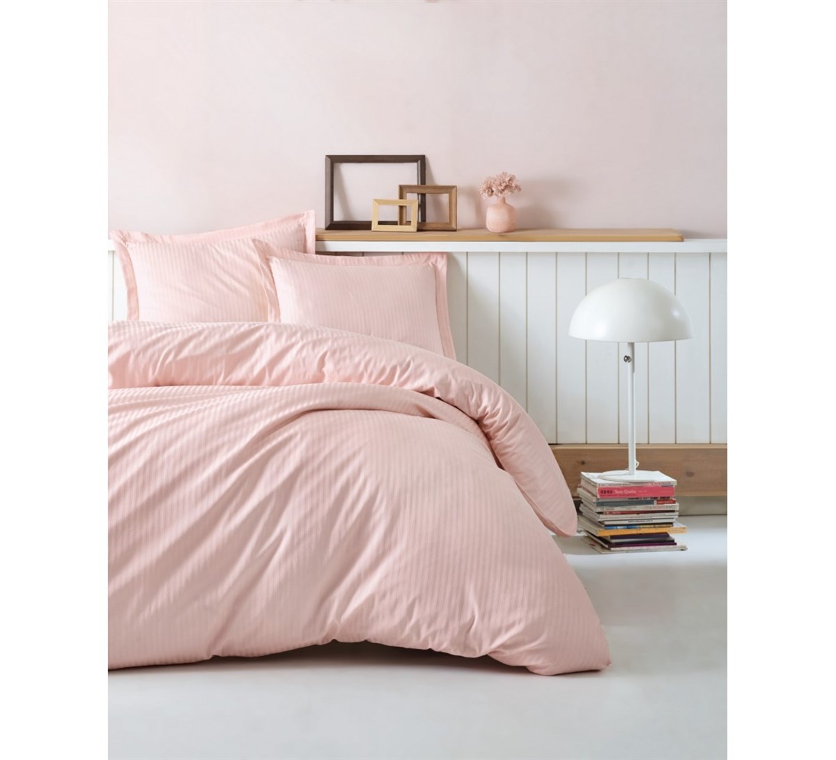 COTTON BOX NEVRESİM TAKIMI ELEGANT STRİPE SATEN Ç.K. PUDRA