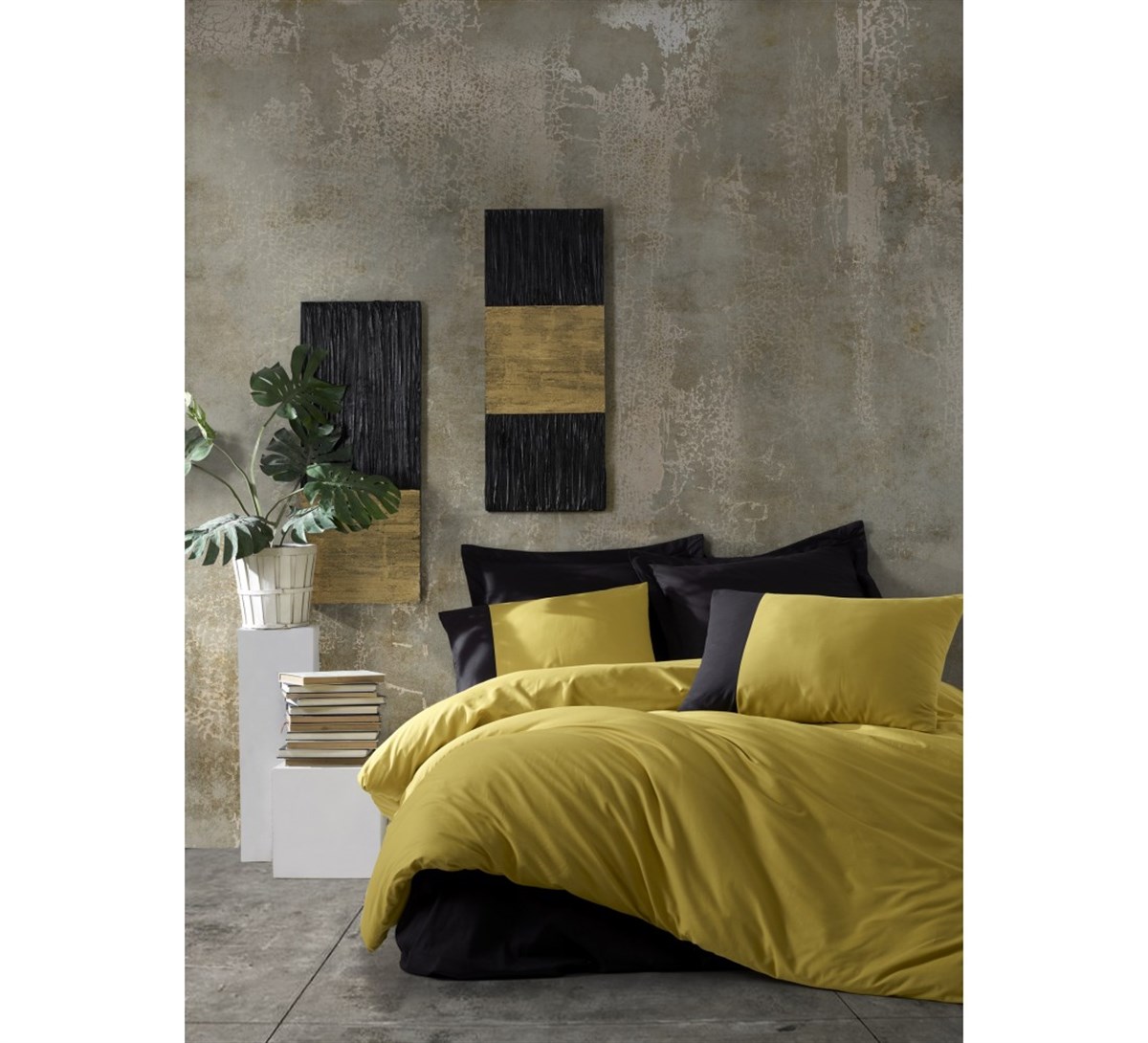 COTTON BOX NEVRESİM TAKIMI PLAİN T.K.HARDAL-SİYAH 