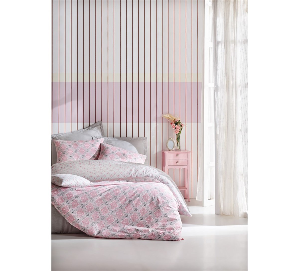 COTTON BOX NEVRESİM TAKIMI RANFORCE MİNİMAL Ç.K.FİNE PEMBE 