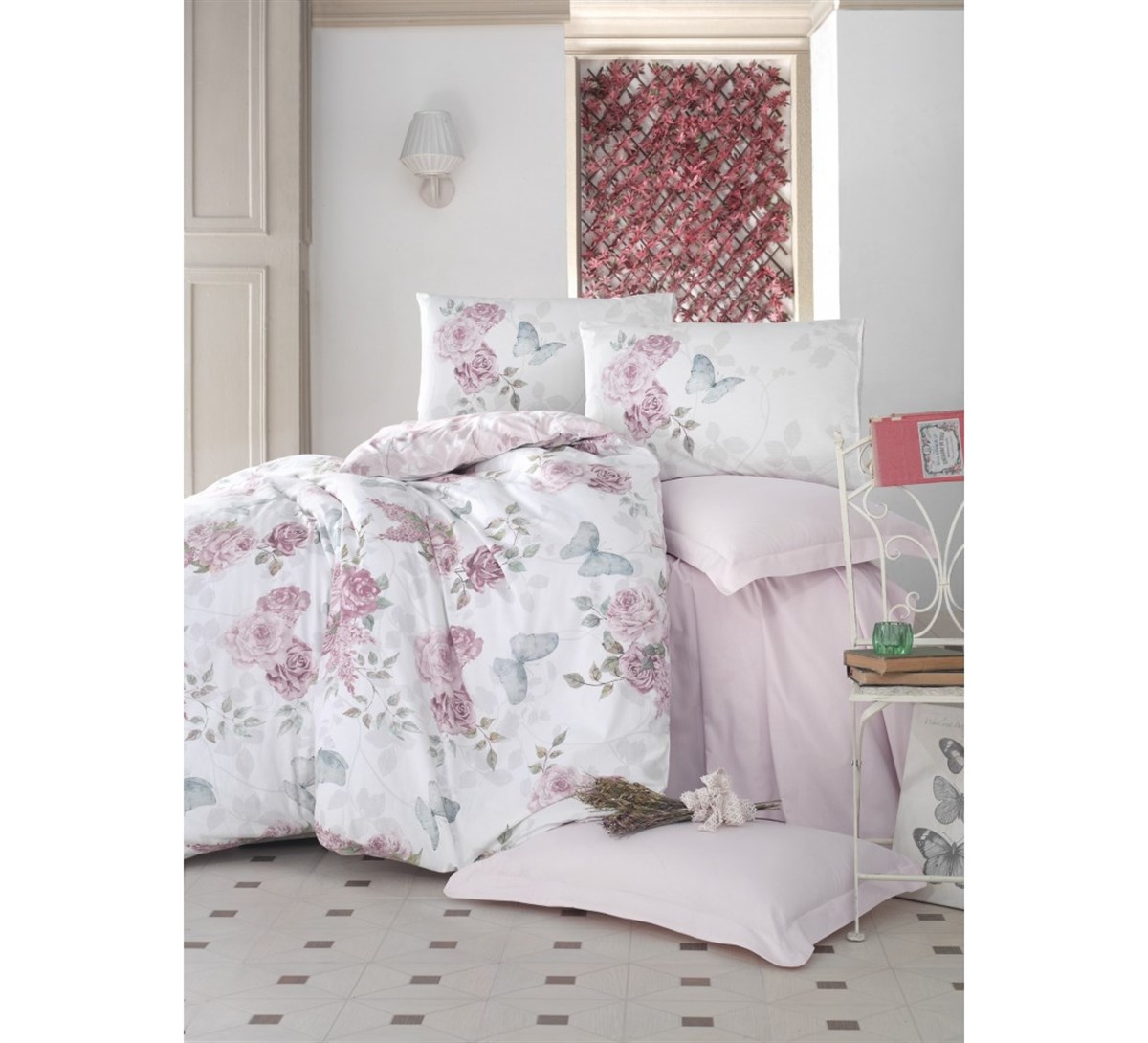 COTTON BOX NEVRESİM TAKIMI RANFORCE T.K.ROSELLA PEMBE 