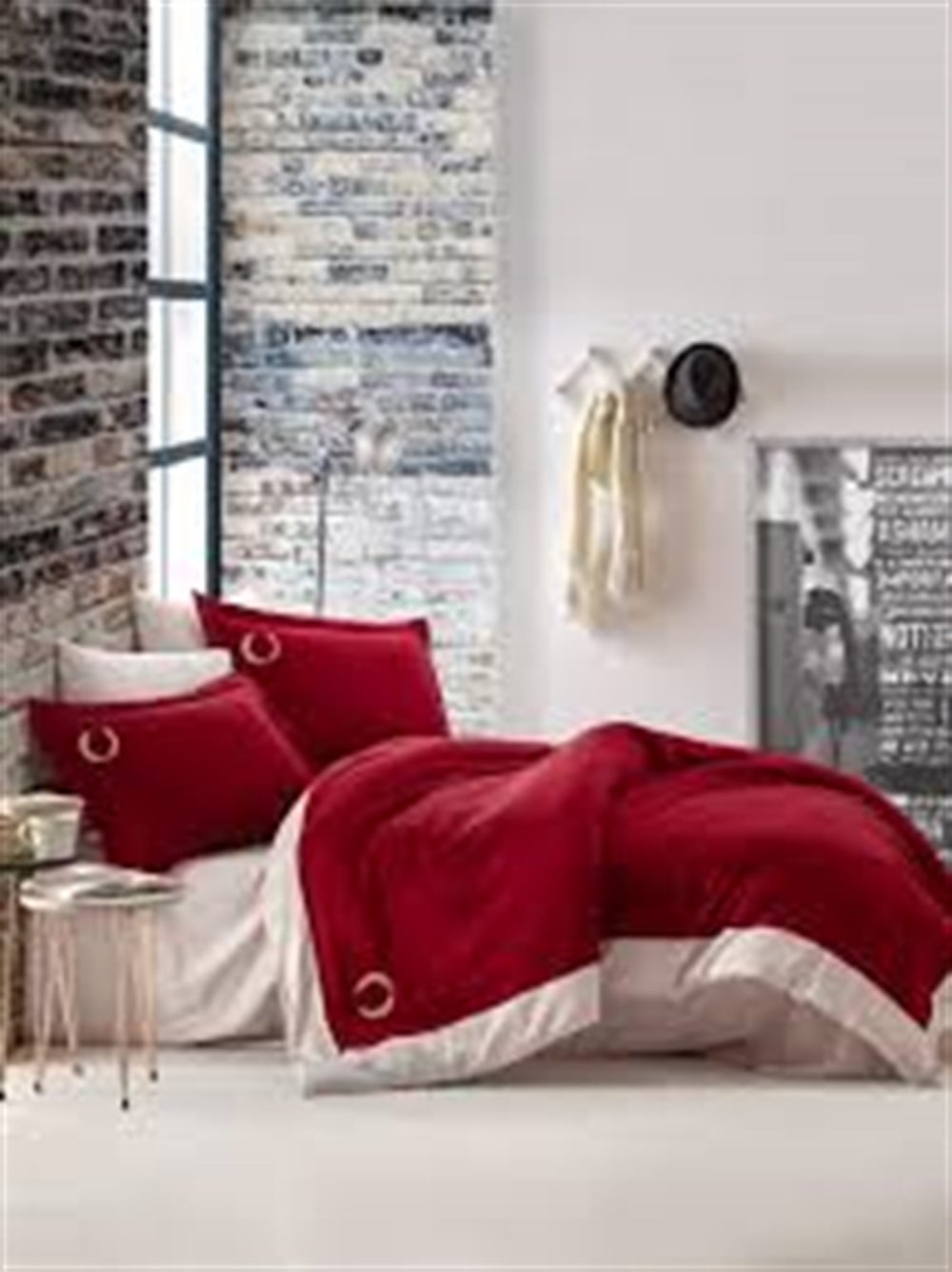 COTTON BOX NEVRESİM TAKIMI SATEN BRODE Ç.K.SOHO BORDO