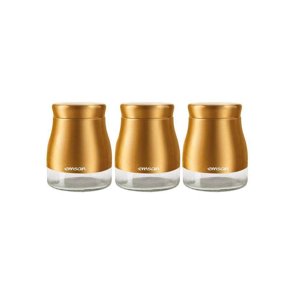 EMSAN VERNA 3 LÜ KAVANOZ SETİ KÜÇÜK ROSE GOLD 