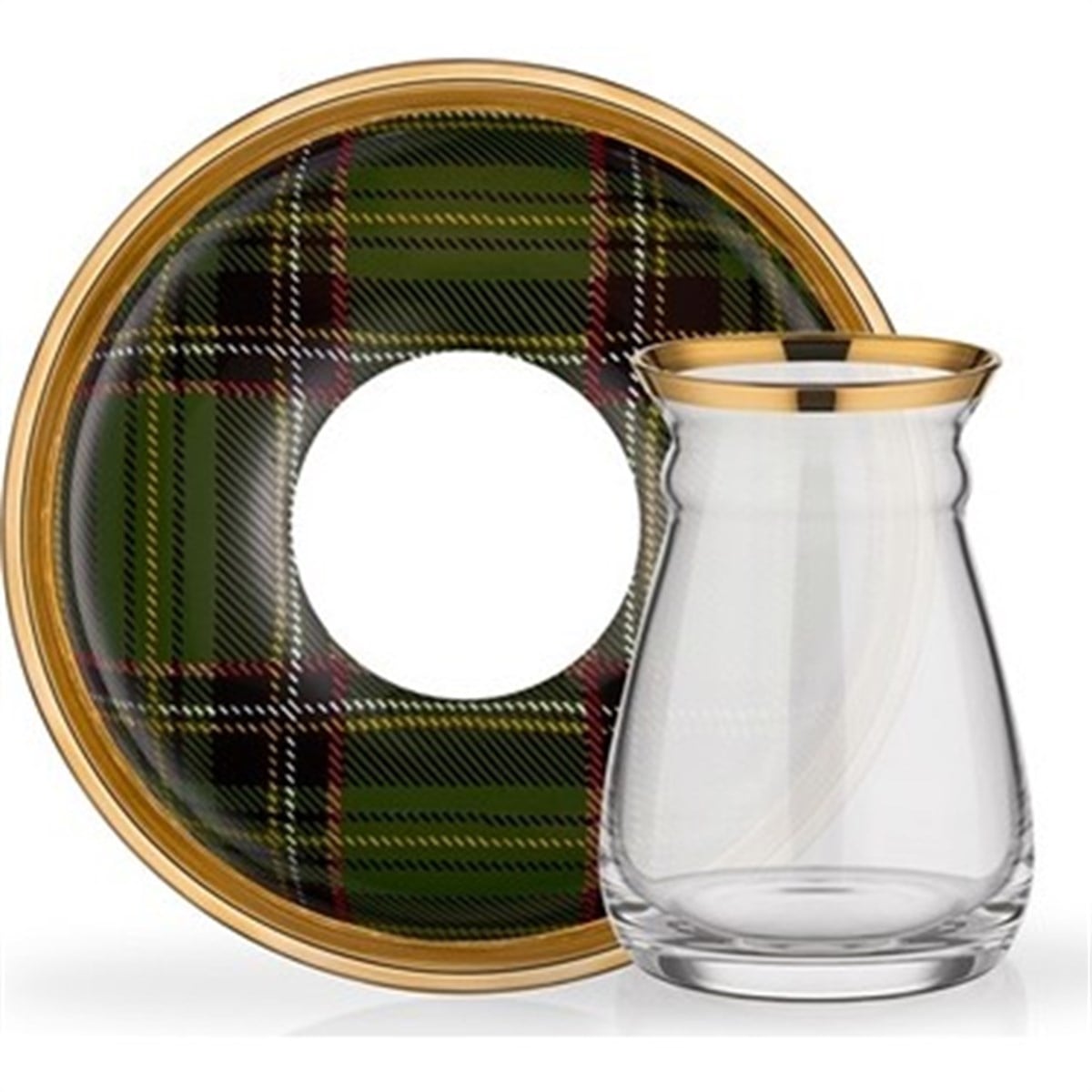 GLORE 11083 NİHAVENT ÇAY SETİ 6 LI EKOSE YEŞİL 