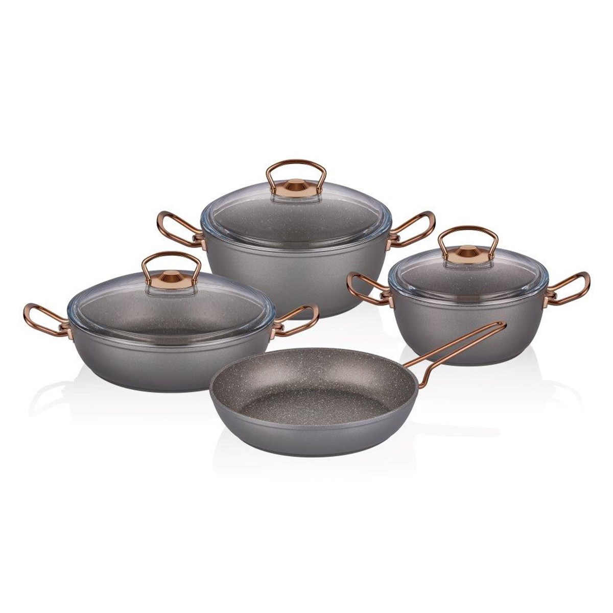 NEVA N2796 SWEET PREMIUM GRİZAY PLUS 7 PARÇA GRANİT SET 