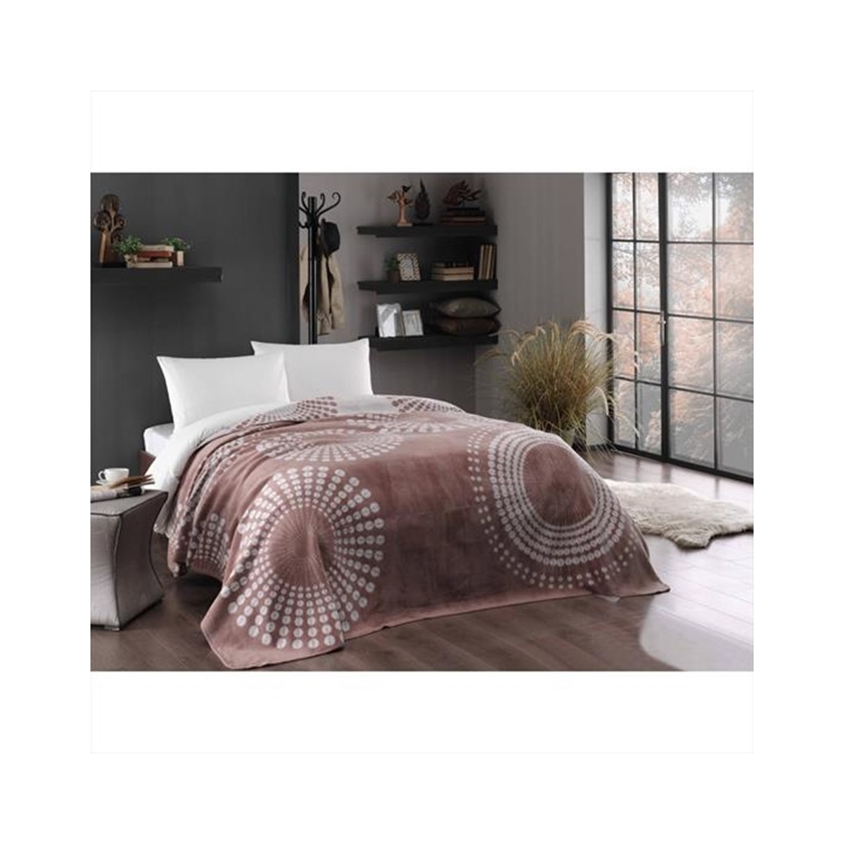 TAÇ BATTANİYE PAMUK 200*220 MOON KAHVERENGİ