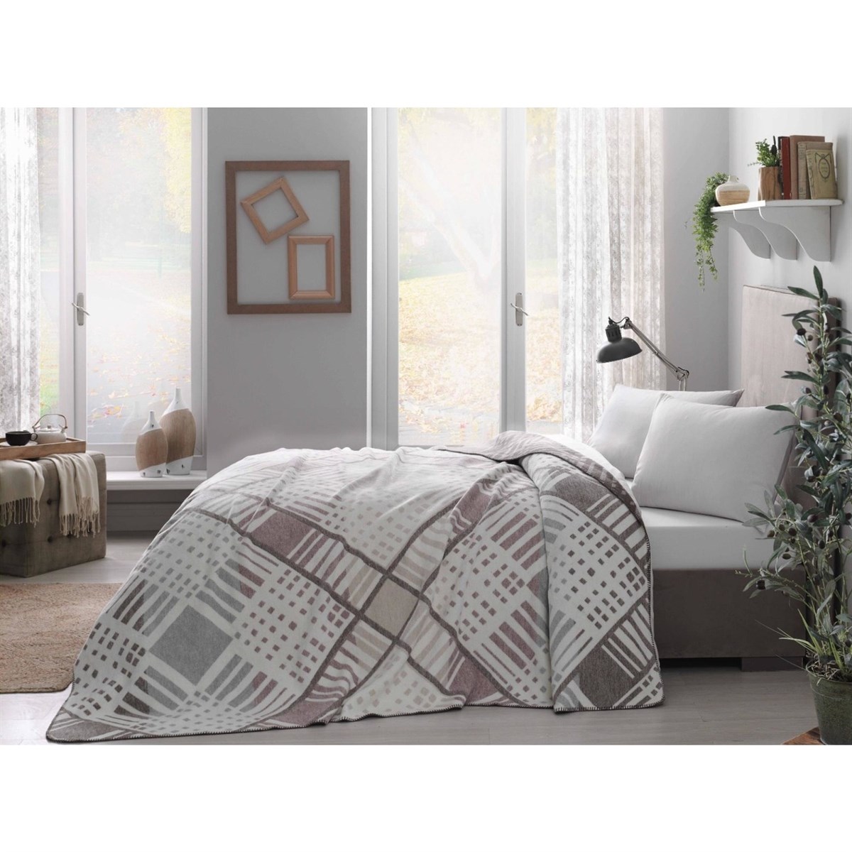 TAÇ BATTANİYE PAMUK 200*220 SİDNEY KAHVERENGİ