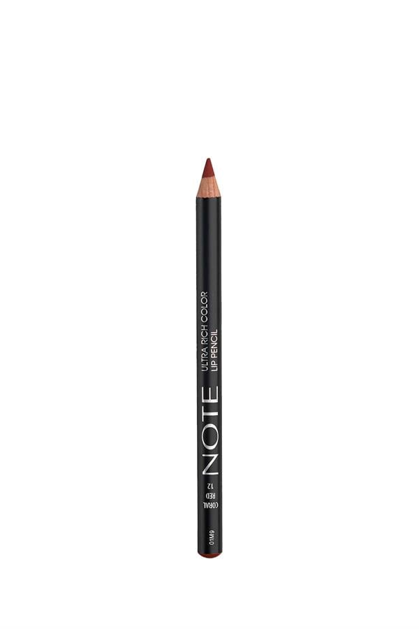 Note Ultra Rich Color Lip Pencil 12 Coral Red Dudak Kalemi - Kırmızı-40110180