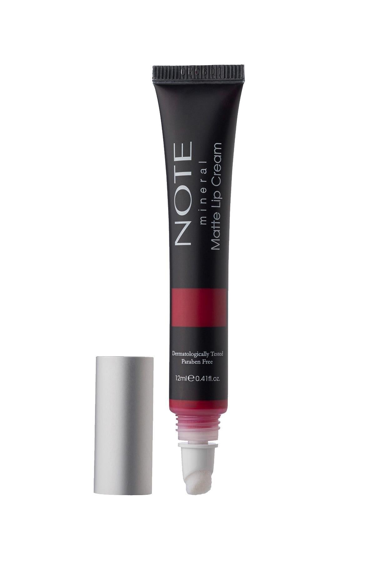 Note Mineral Matte Lip Cream 06 Go Red Yarı Mat Bitişli Likit Ruj - Kırmızı-30110701