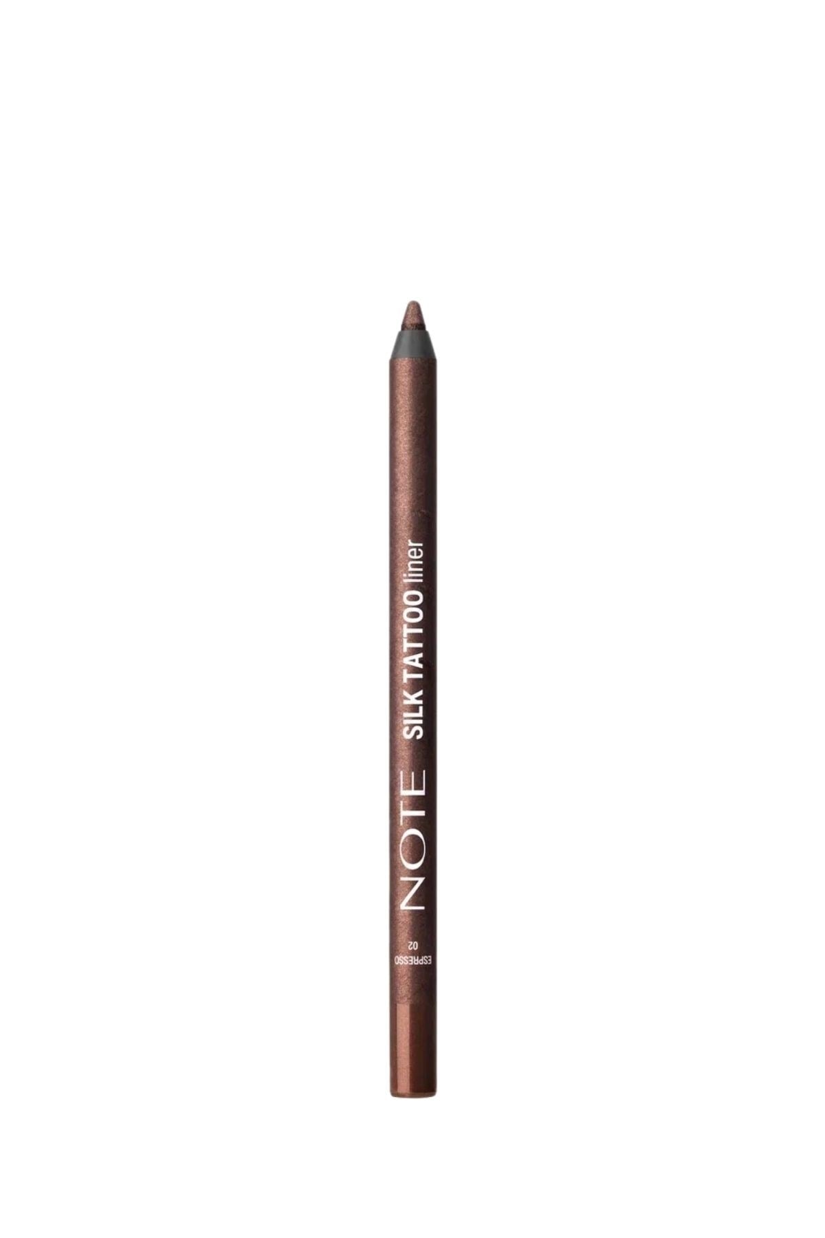 Note Silk Tattoo Liner 02 Espresso Suya Dayanıklı İpeksi Jel Göz Kalemi - Kahverengi (Işıltılı)