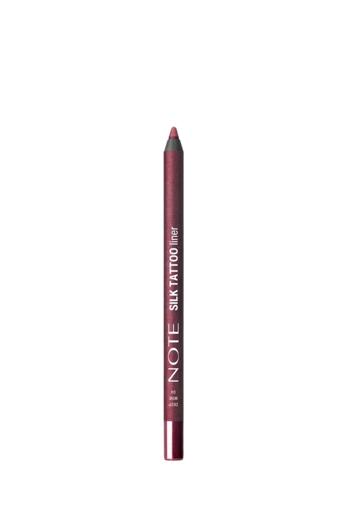 Note Silk Tattoo Liner 04 Deep Wine Suya Dayanıklı İpeksi Jel Göz Kalemi Bordo - (Mat)