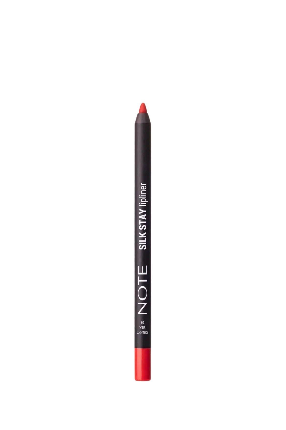Note Silk Stay Lipliner 07 Cherry Silk Suya Dayanıklı İpeksi Dudak Kalemi - Kırmızı-30111568