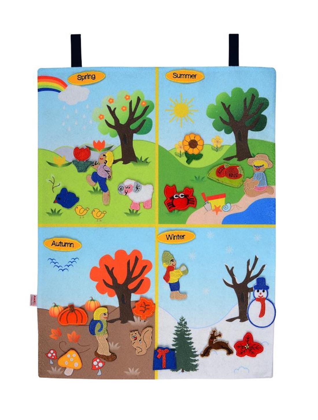 Tablero de estaciones de fieltro con pegatinas de velcro (Inglés)