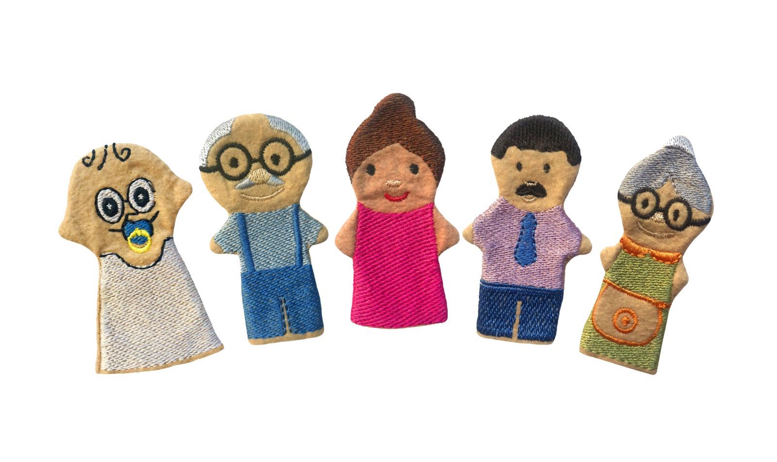 Cute Family Finger Puppet Set - 5 Pieces