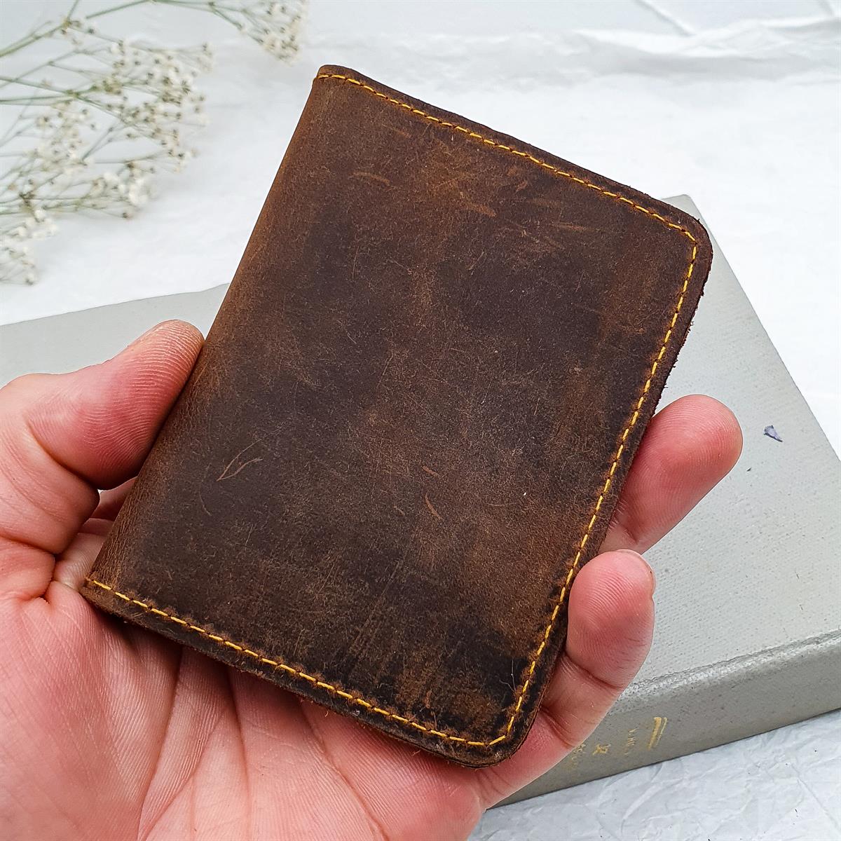 Deri Cüzdan - El Yapımı - Kahverengi