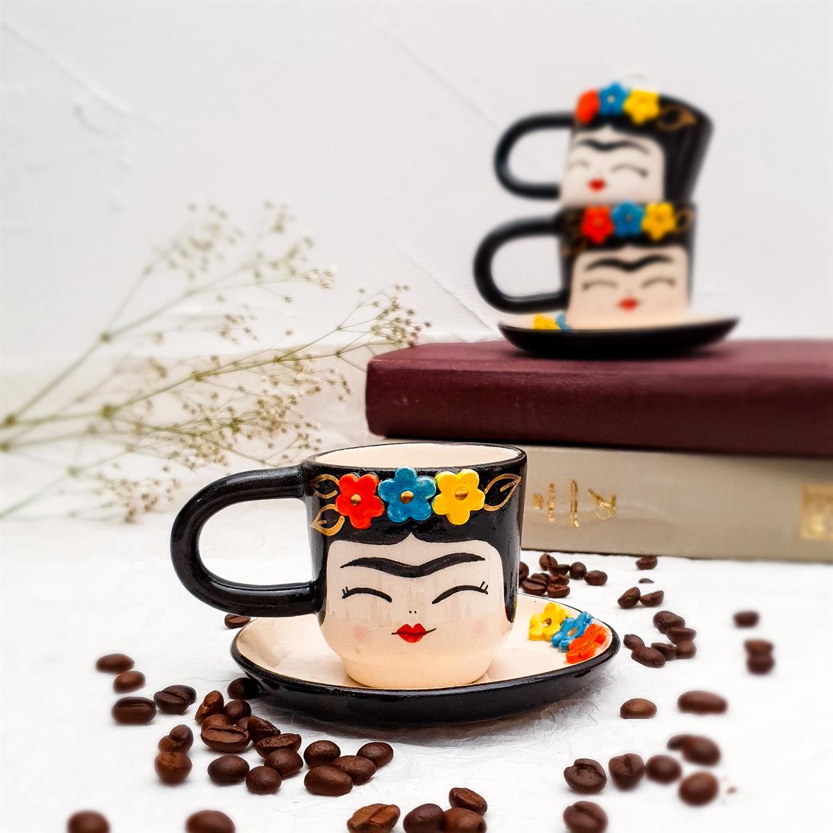 Frida Türk Kahvesi Fincanı El Yapımı Seramik