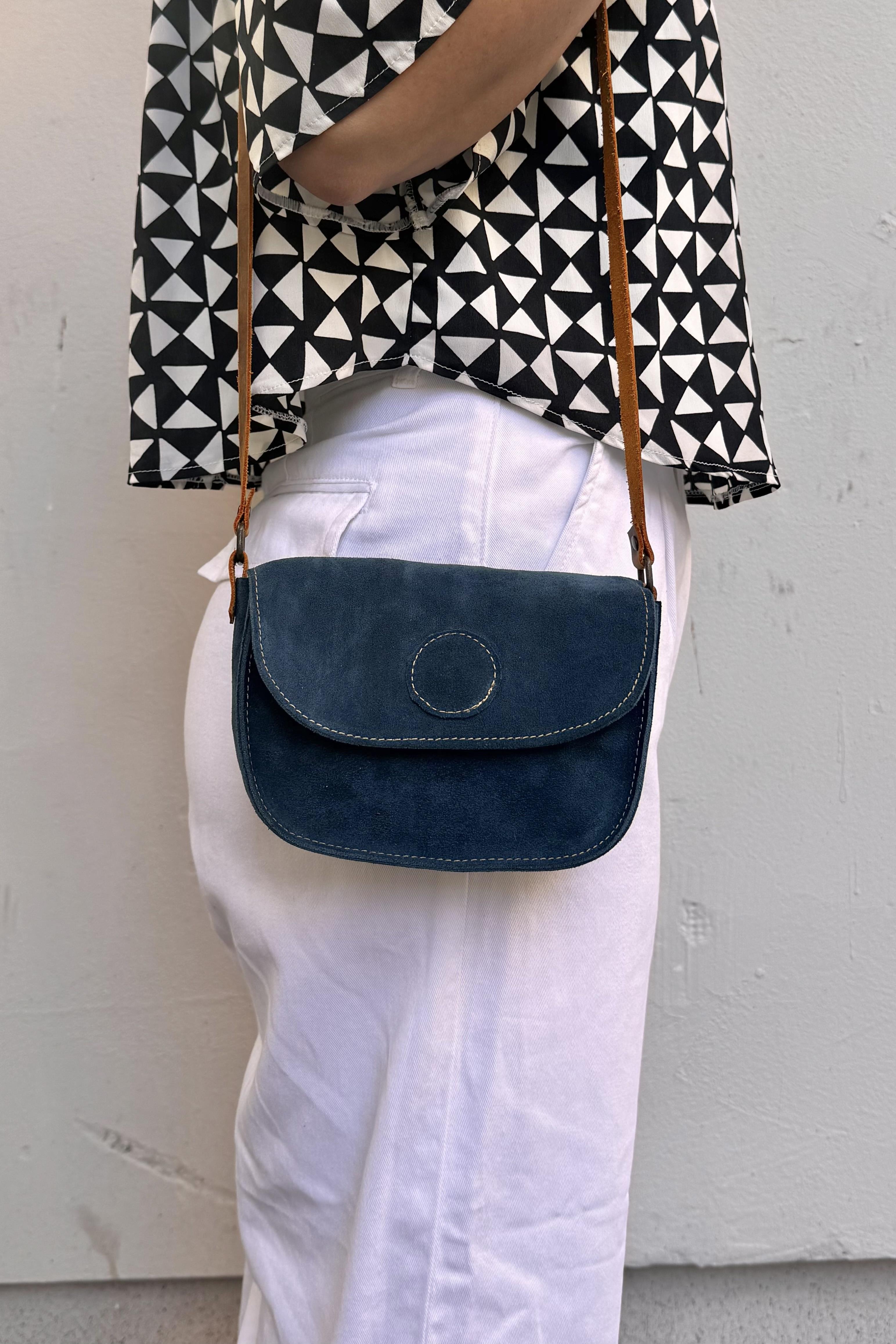 Mini Süet Çanta Mavi