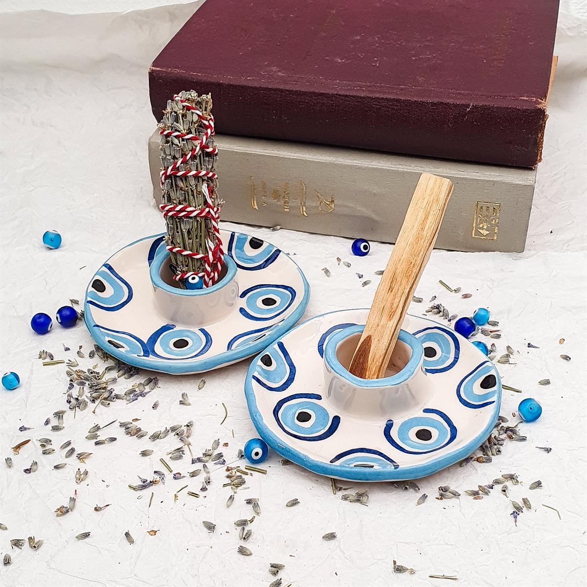 Nazar Palo Santo Tabağı - Palo Santoluk - El Yapımı Seramik