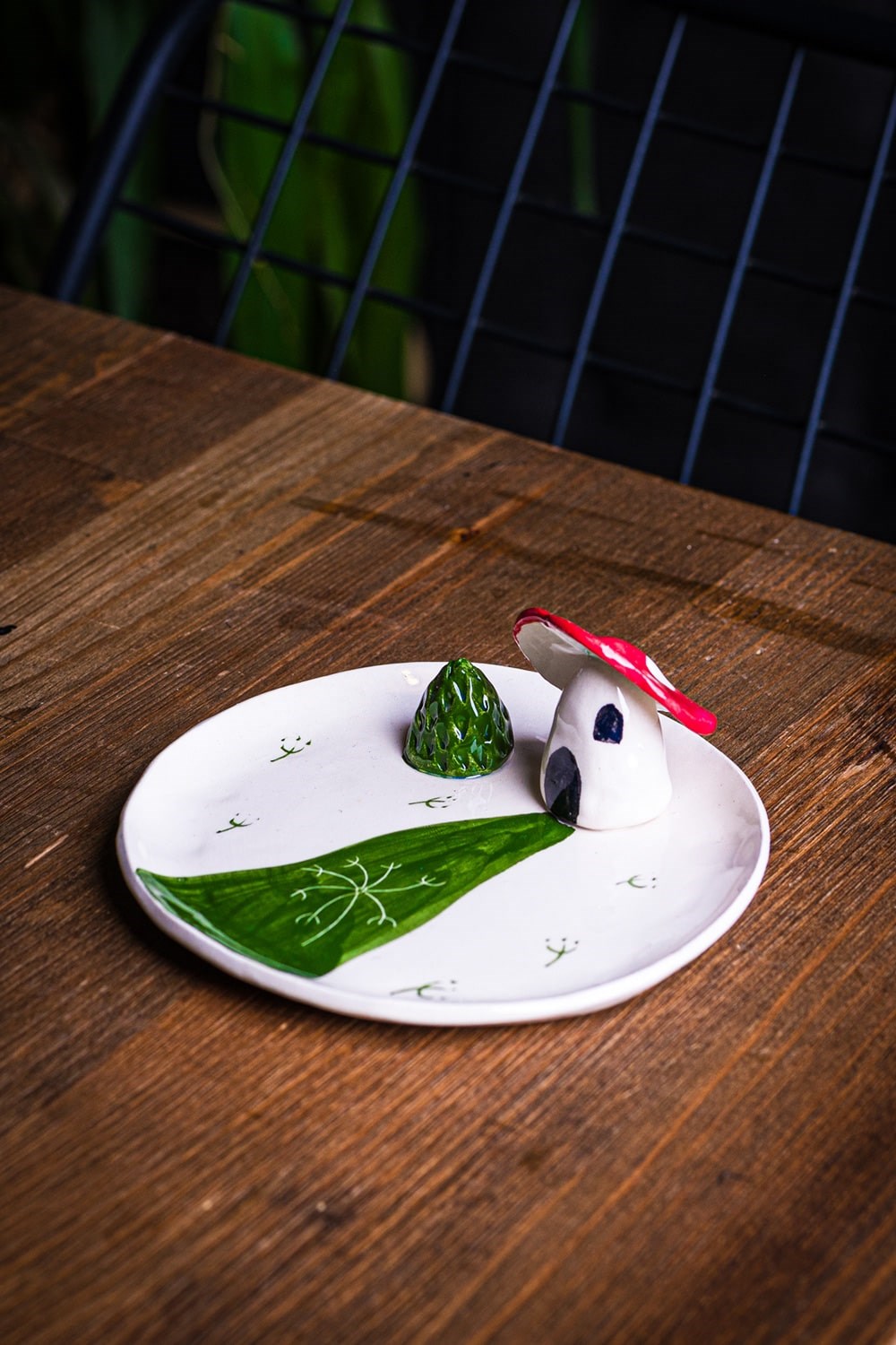 3 BOYUTLU MANTAR EV MİNİ TABAK - SERAMİK - EL YAPIMI