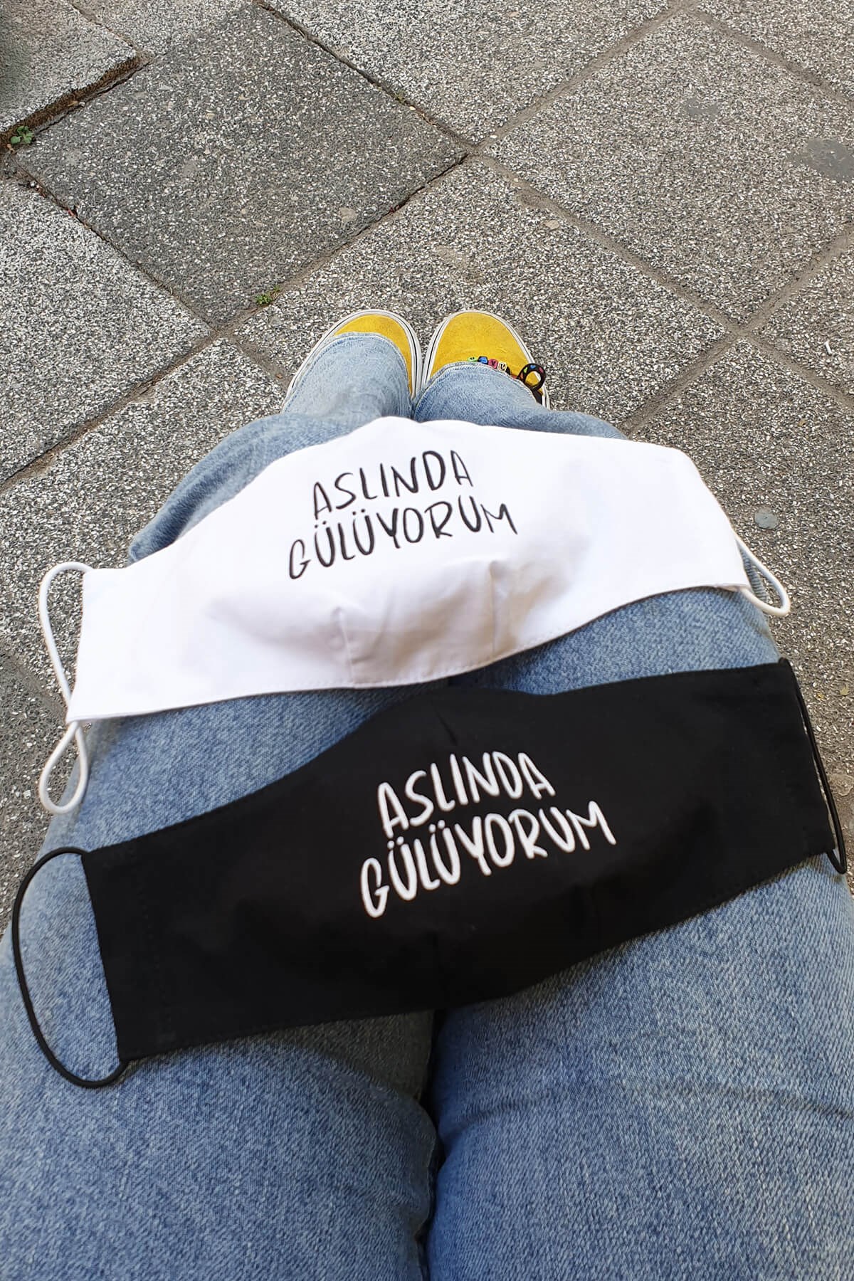 Aslında Gülüyorum Pamuklu Maske