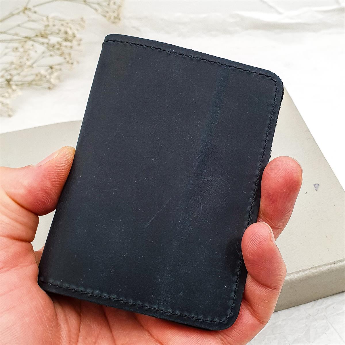 Deri Cüzdan - El Yapımı - Siyah