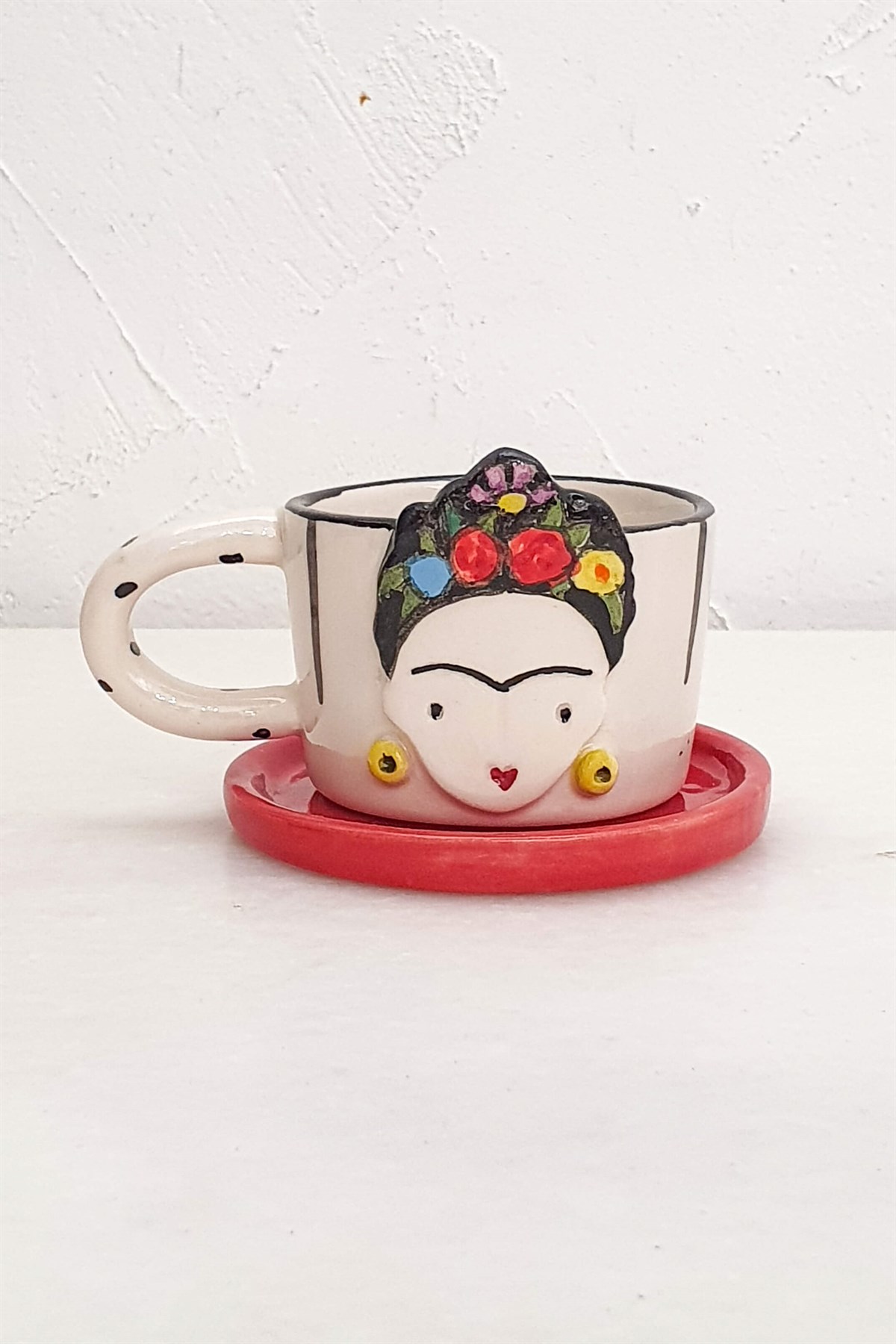 Frida Duble Fincan - Seramik - El Yapımı
