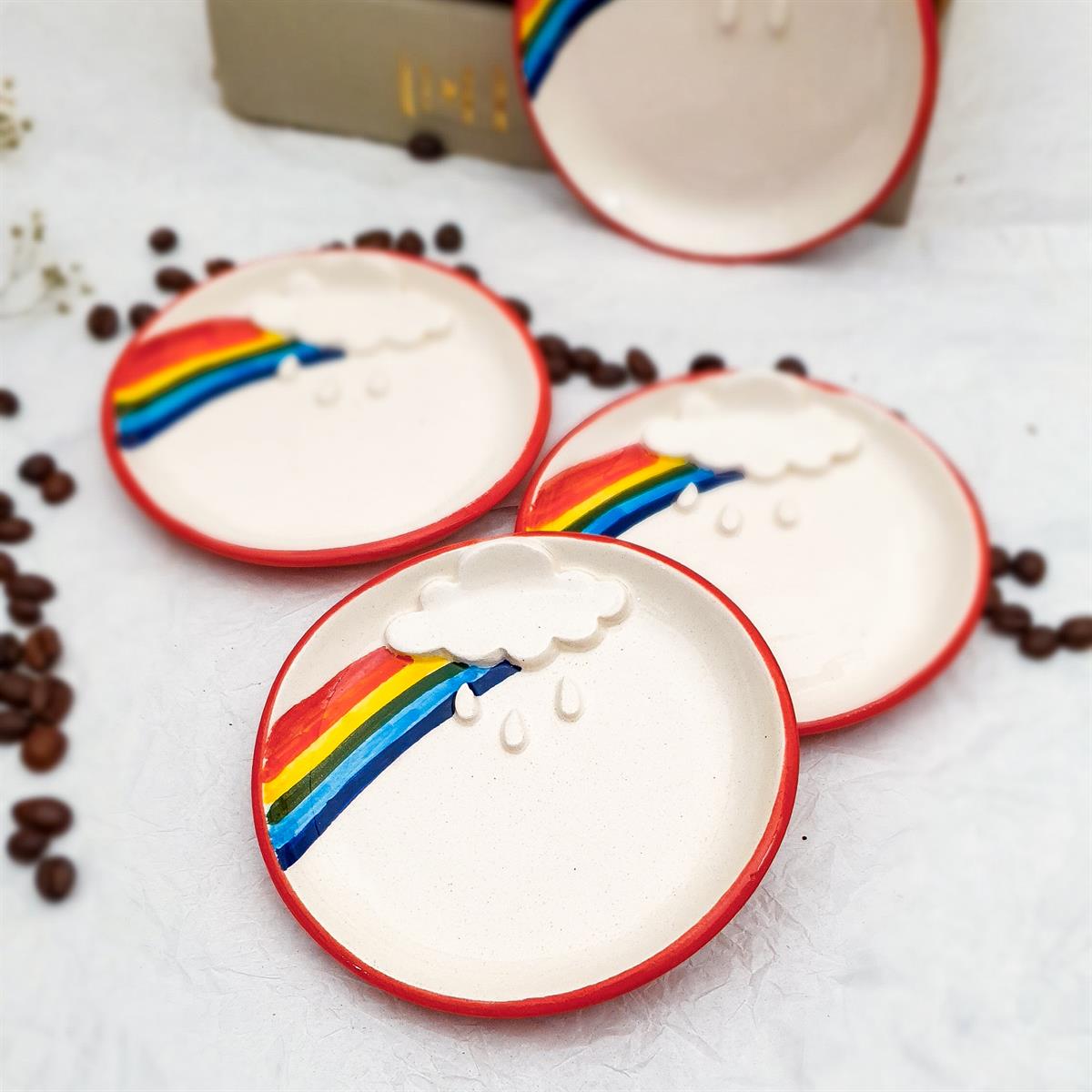 Gökkuşağı Mini Tabak - Seramik - El Yapımı